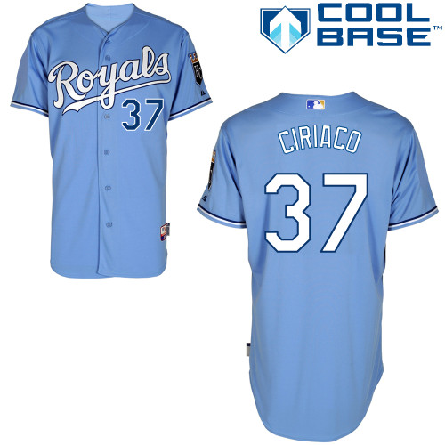 Pedro Ciriaco #37 MLB Jersey-Kansas City Royals Men's Authentic Alternate 1 Blue Cool Base Baseball Jersey
